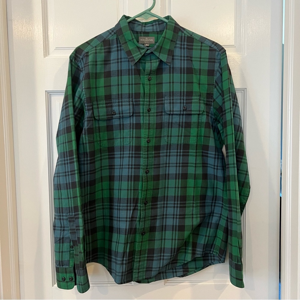 L.L. Bean Signature Long-Sleeve Plaid Button-Down Shirt